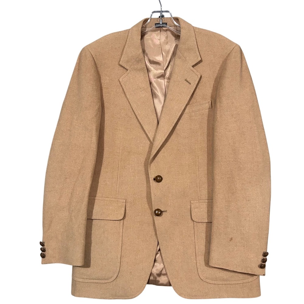 Club Room Mens Vintage 100% Camel Hair Blazer Sport Coat Tan Brown Sz 41-42 L